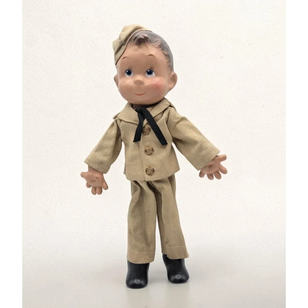 1938 Sunny Sam Soldier Flexy Doll By Ideal Toy Co. Composition Military  13
